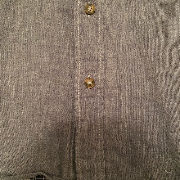 Like-new men’s blue button down shirt - linen look - Picture 3 of 4